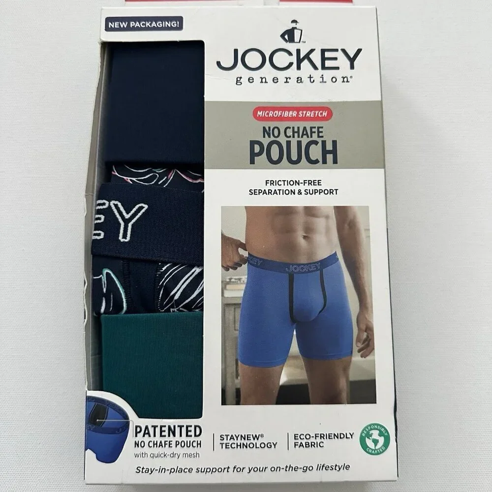 Jockey Generation Men’s 3 Pack Microfiber Stretch No Chafe Boxer Brief Medium